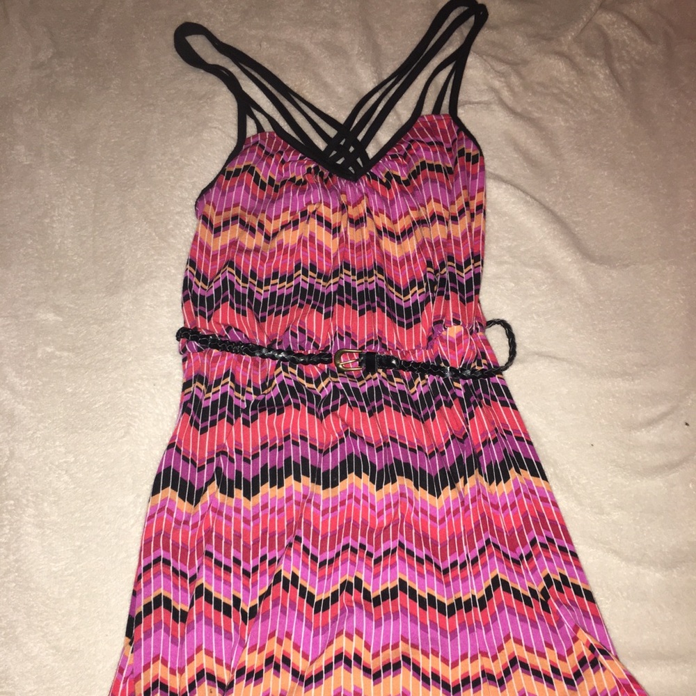 Cute mini dress with braided belt